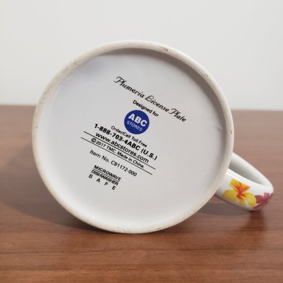 I Love Hawaii Coffee Mug Aloha State Floral License Plate Design ABC Store 2017 - Picture 6 of 6